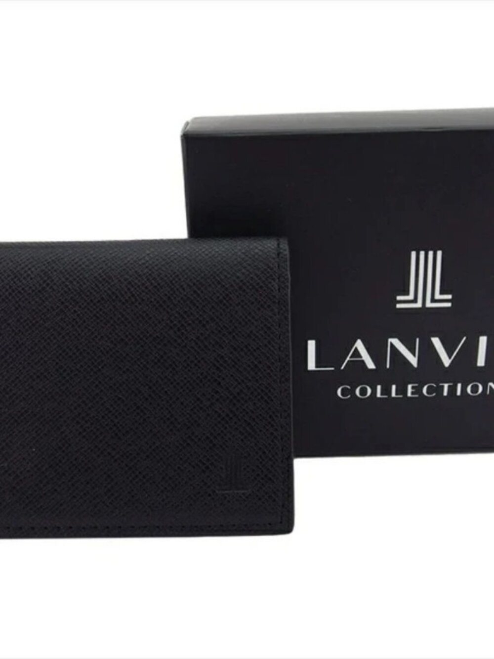 LANVIN Card Case Black purple Women Authentic secondhand